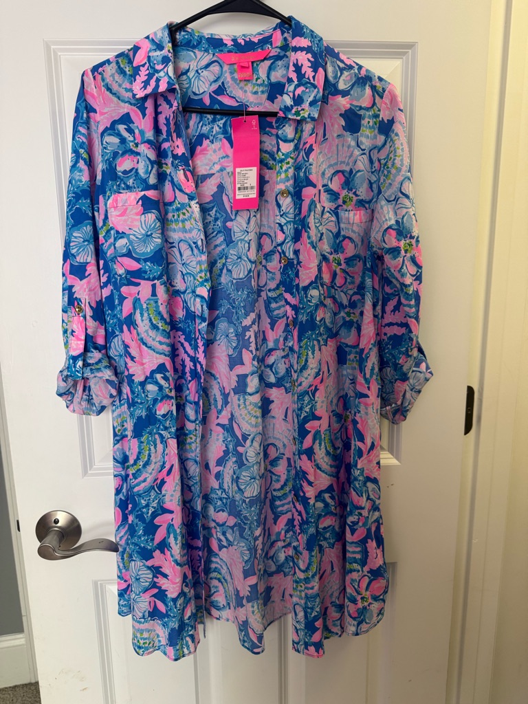 Lilly Pulitzer Multicolor Floral Shirt In Pink & Blue